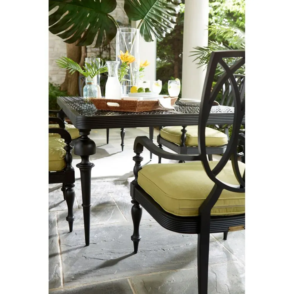 Hermine Rectangular Dining Table - Black, Aluminum