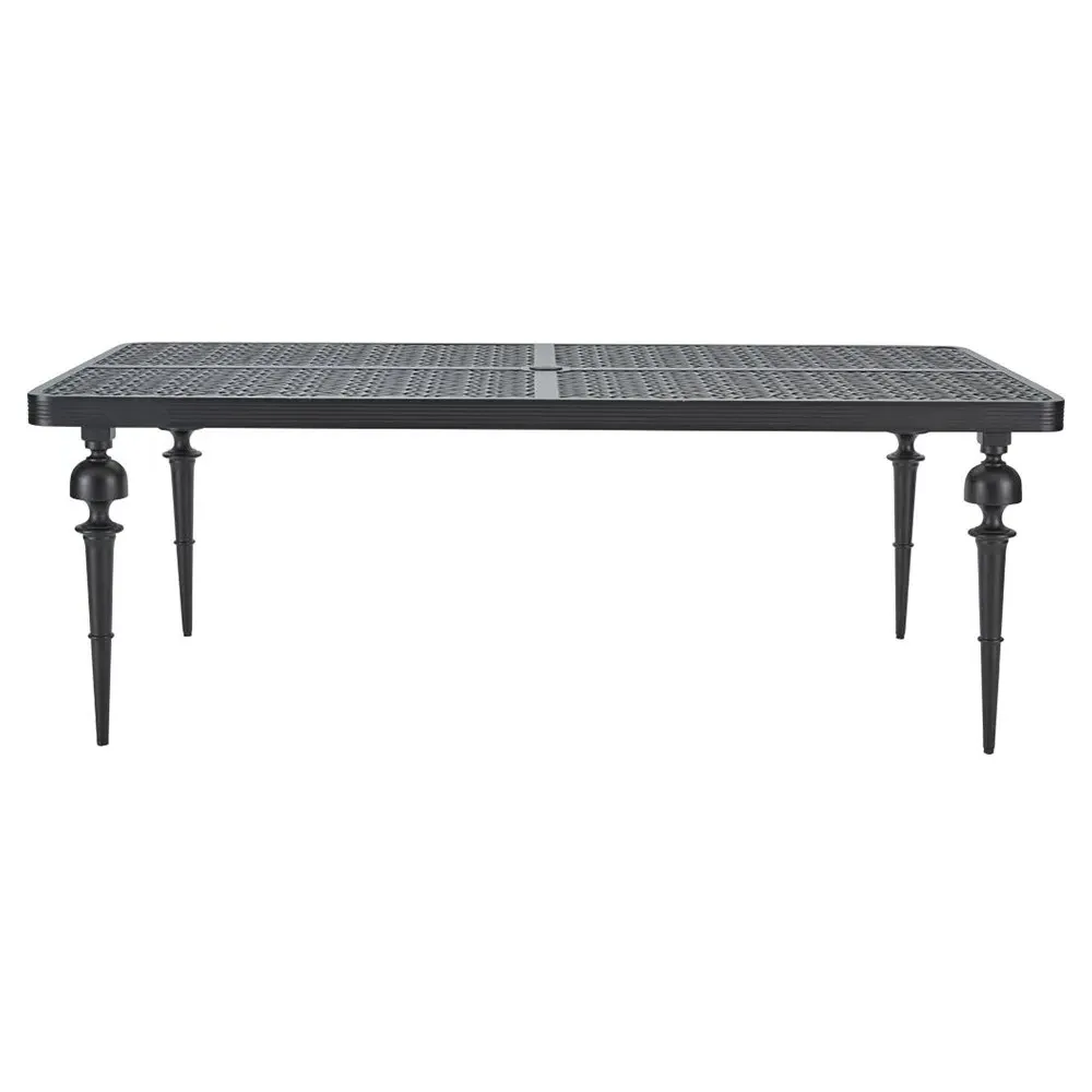 Hermine Rectangular Dining Table - Black, Aluminum
