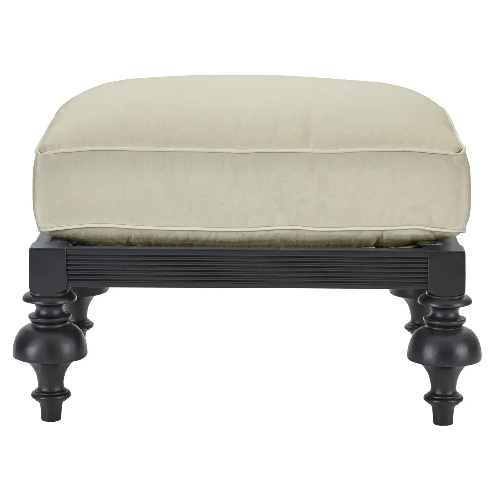 Hermine Rectangular Outdoor Ottoman - Beige, Aluminum image