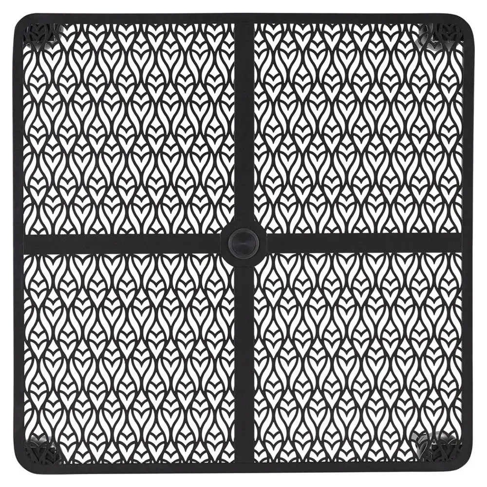 Hermine Square Outdoor Dining Table - Black, Aluminum