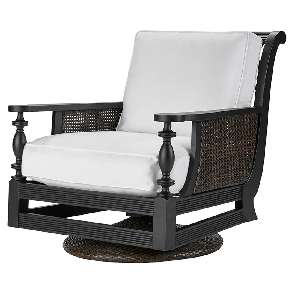 Hermine Swivel Chair - White, Aluminum