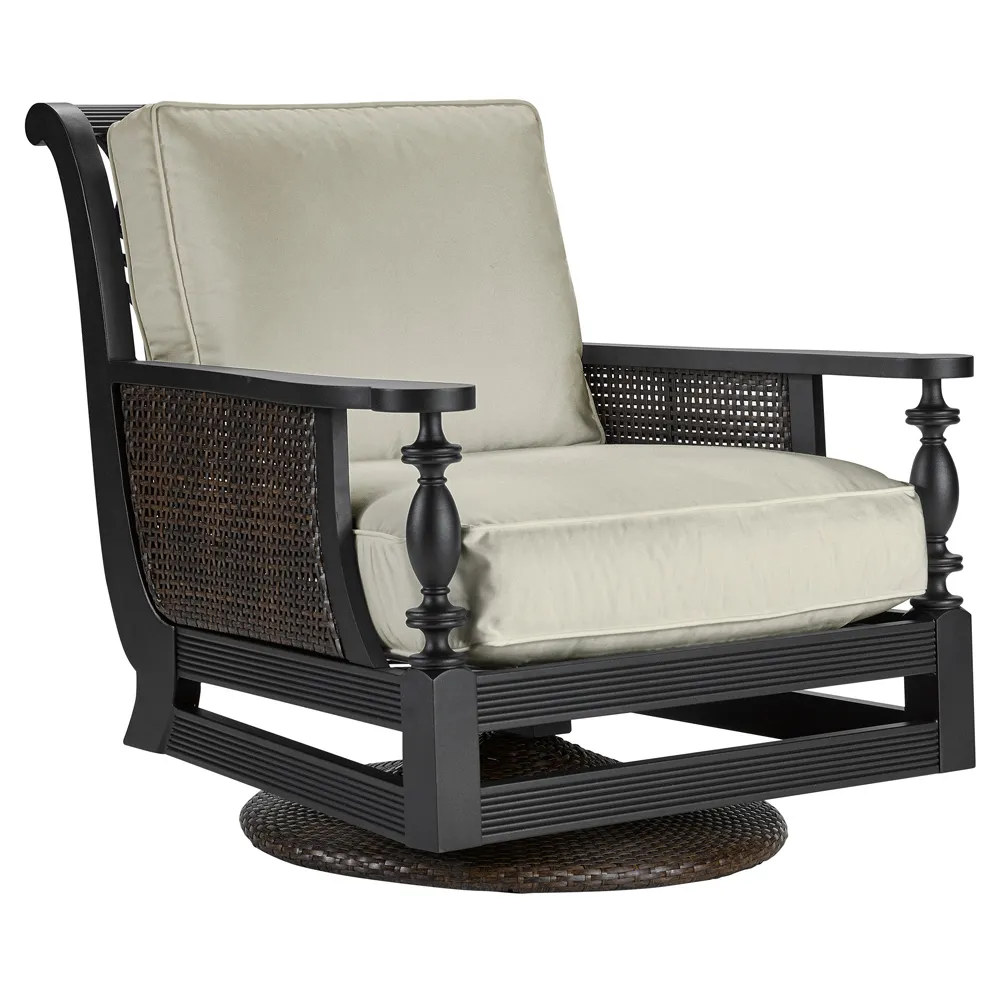 Hermine Swivel Outdoor Chair - Beige, Aluminum