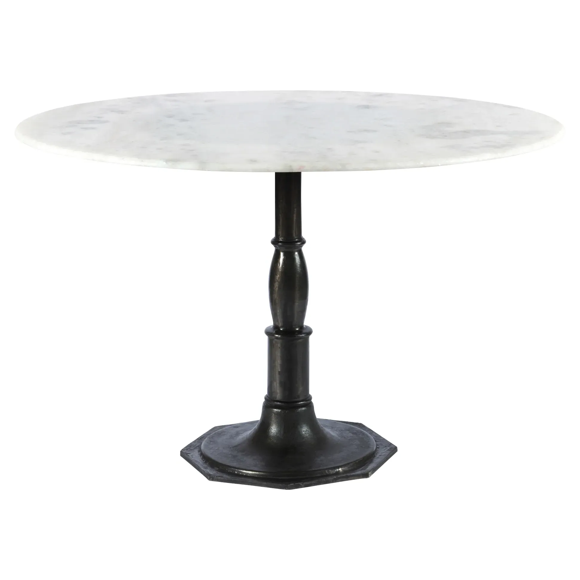 Hervey Round Dining Table - White, Marble