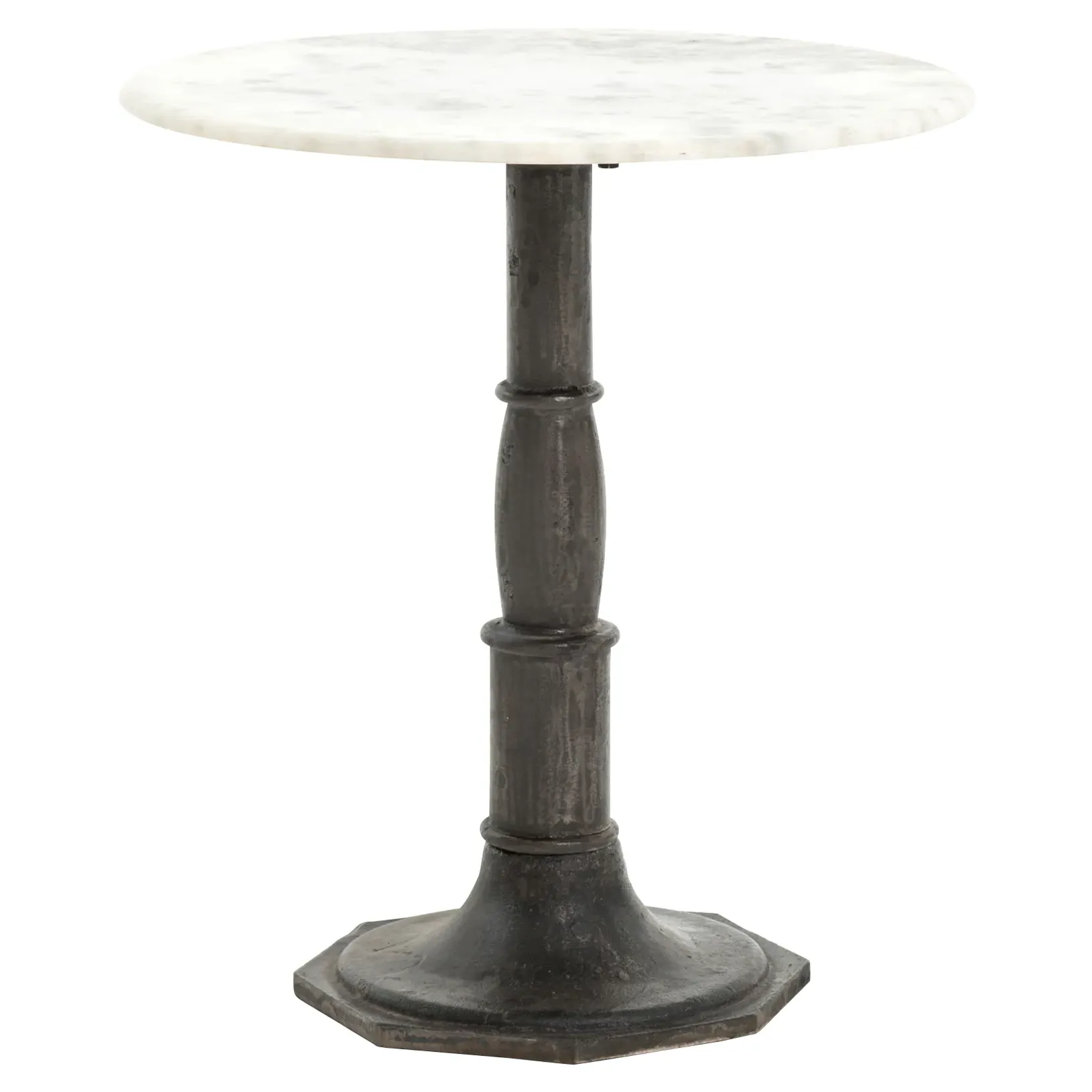 Hervey Round Side Table - White, Marble image
