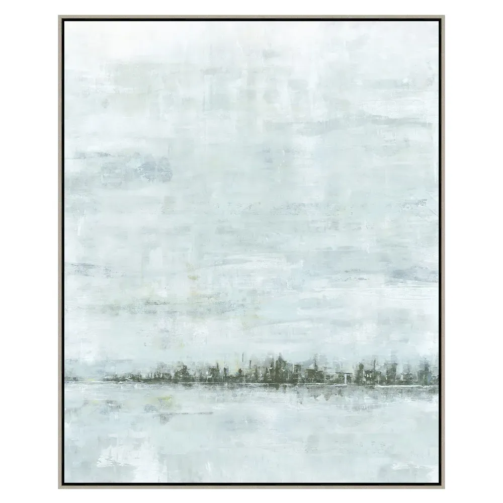 Hezzy The City Grey Frame Painting 2 - Grey, Canvas