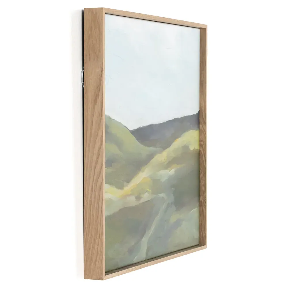 Highlands Diptych Painting - Green, Oak Canvas