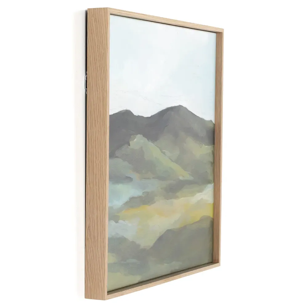Highlands Diptych Painting - Green, Oak Canvas