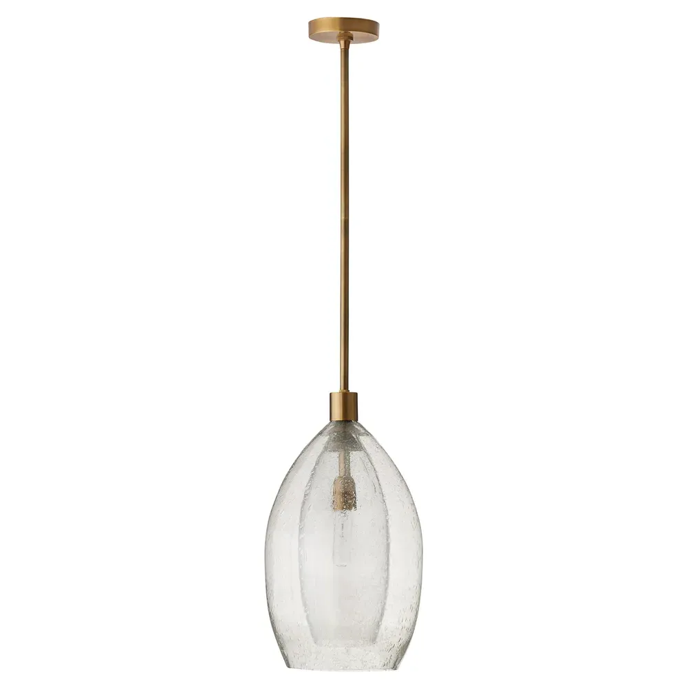 Hilary Glass Pendant Light - Clear, Brass image