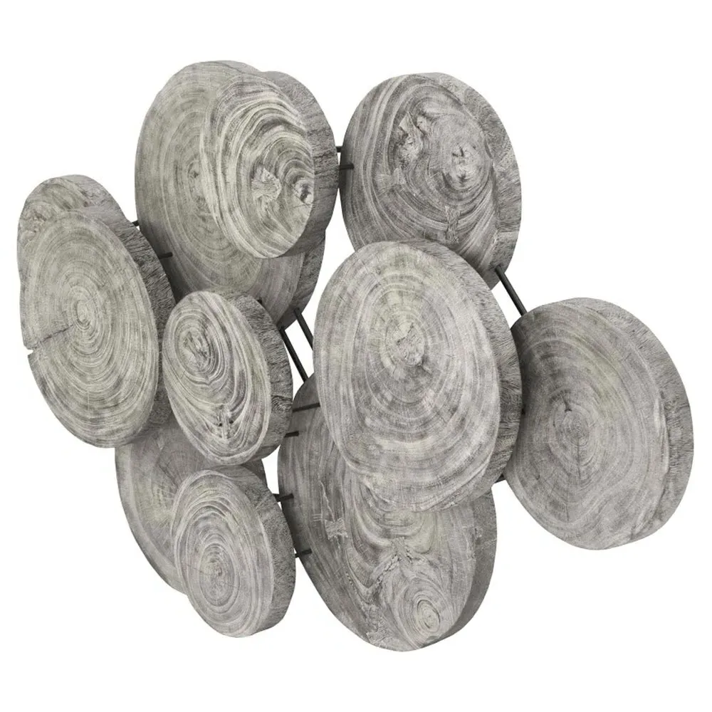 Hilda Large Wall Sculpture - Grey, Mango Wood
