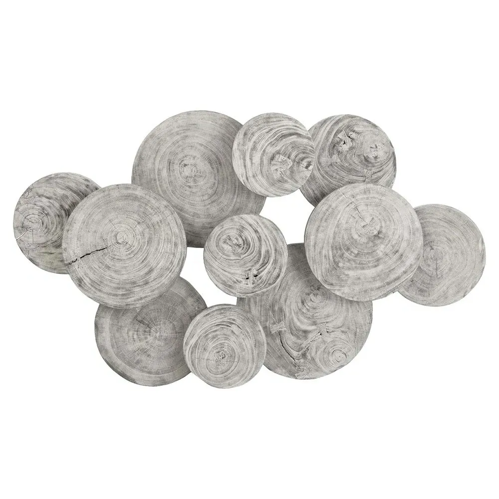 Hilda Large Wall Sculpture - Grey, Mango Wood