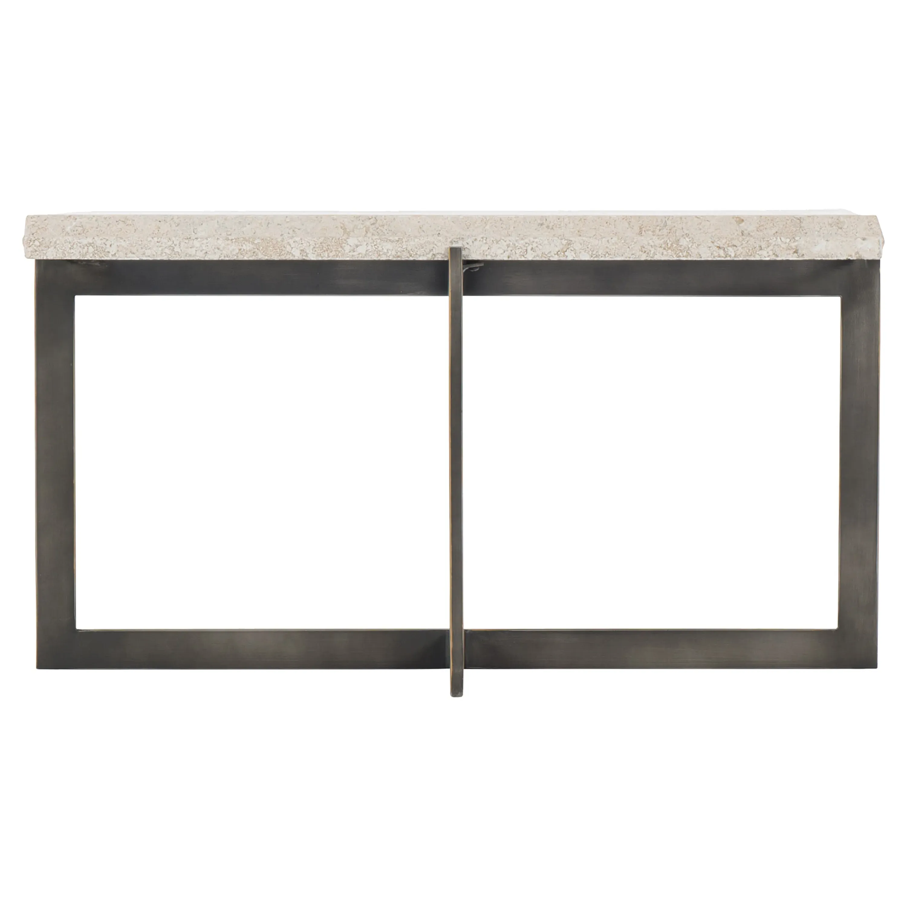 Hilda Rectangular Coffee Table - Grey, Travertine Stone
