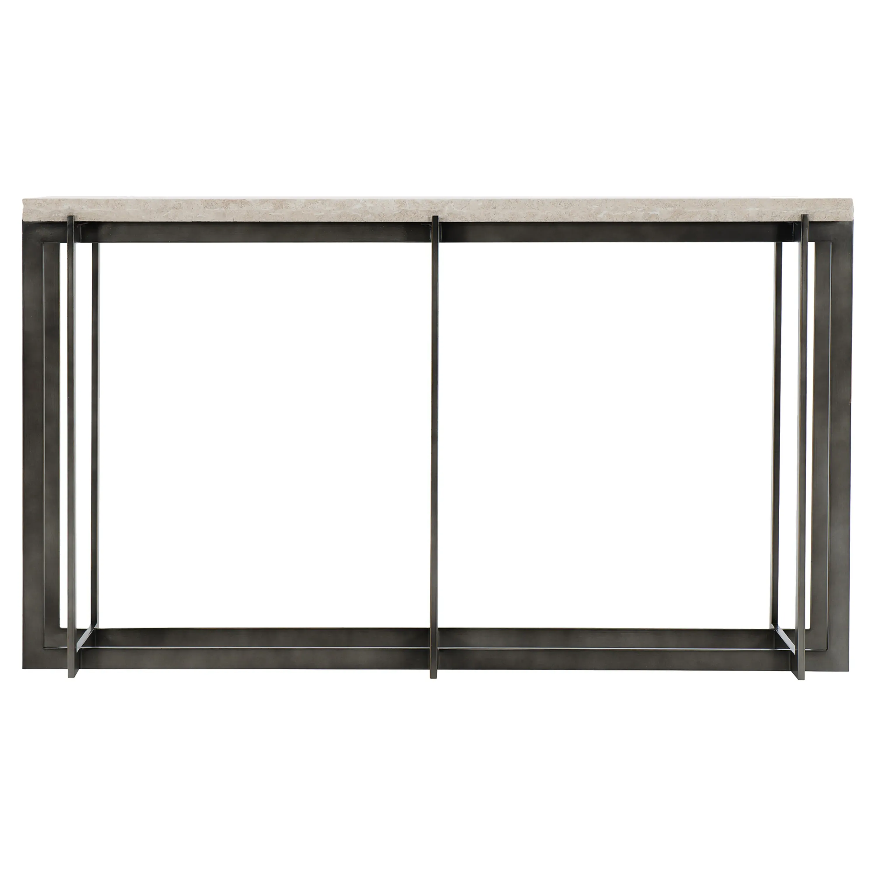 Hilda Rectangular Console Table - Grey, Travertine Stone
