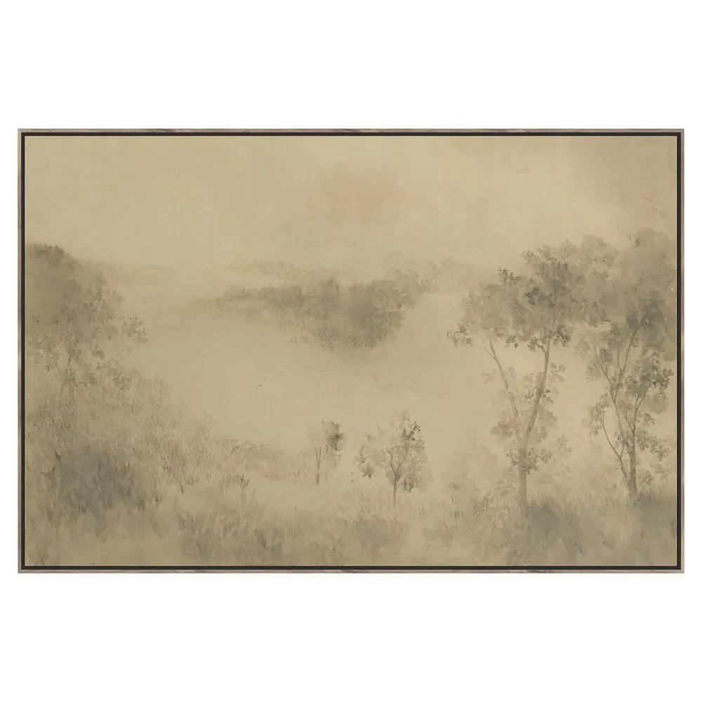 Hill Country Beige Landscape Painting - Brown, Walnut