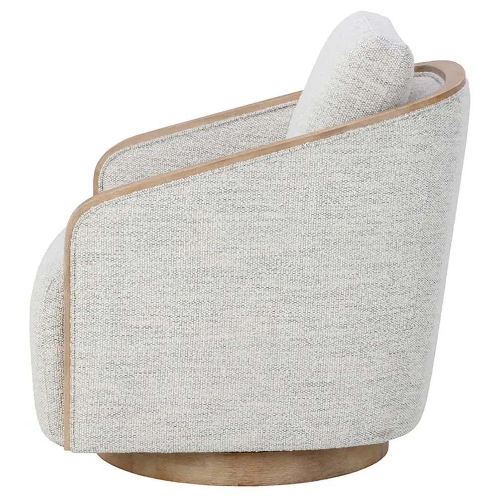 Hines Swivel Lounge Chair - Brown, Merino Cotton