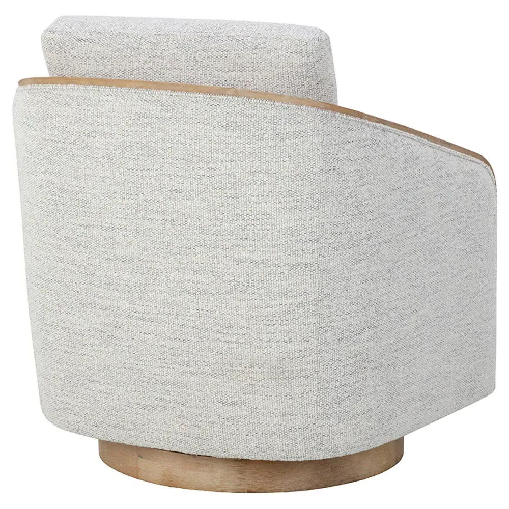 Hines Swivel Lounge Chair - Brown, Merino Cotton