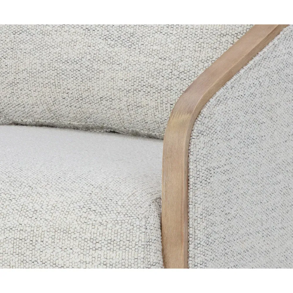 Hines Swivel Lounge Chair - Brown, Merino Cotton