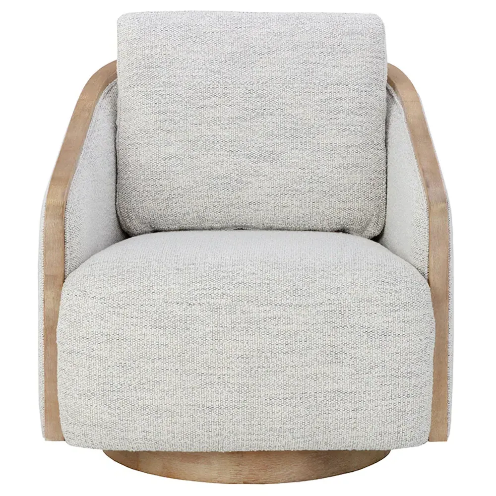 Hines Swivel Lounge Chair - Brown, Merino Cotton image