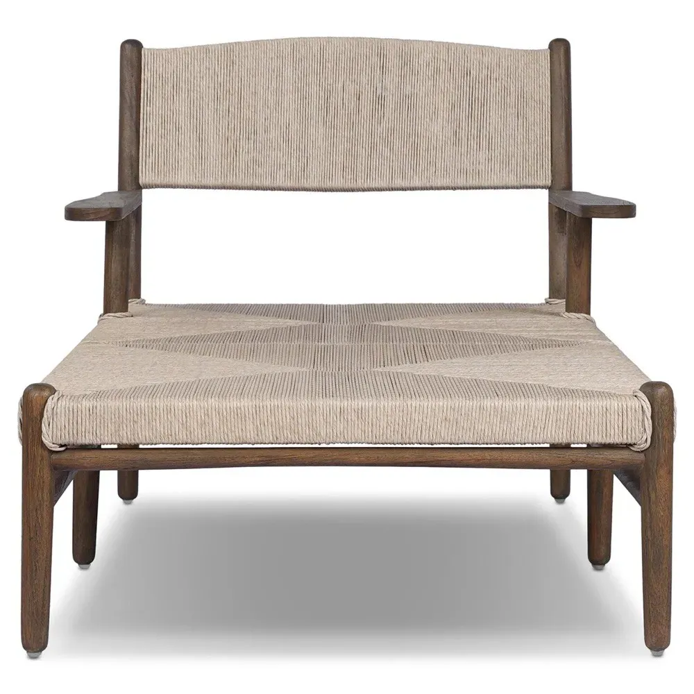 Hirom Outdoor Chaise Lounge - Brown, Teak