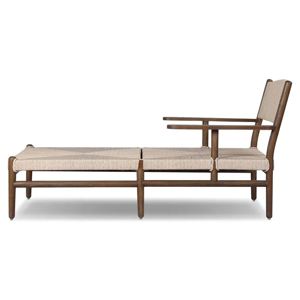 Hirom Outdoor Chaise Lounge - Brown, Teak