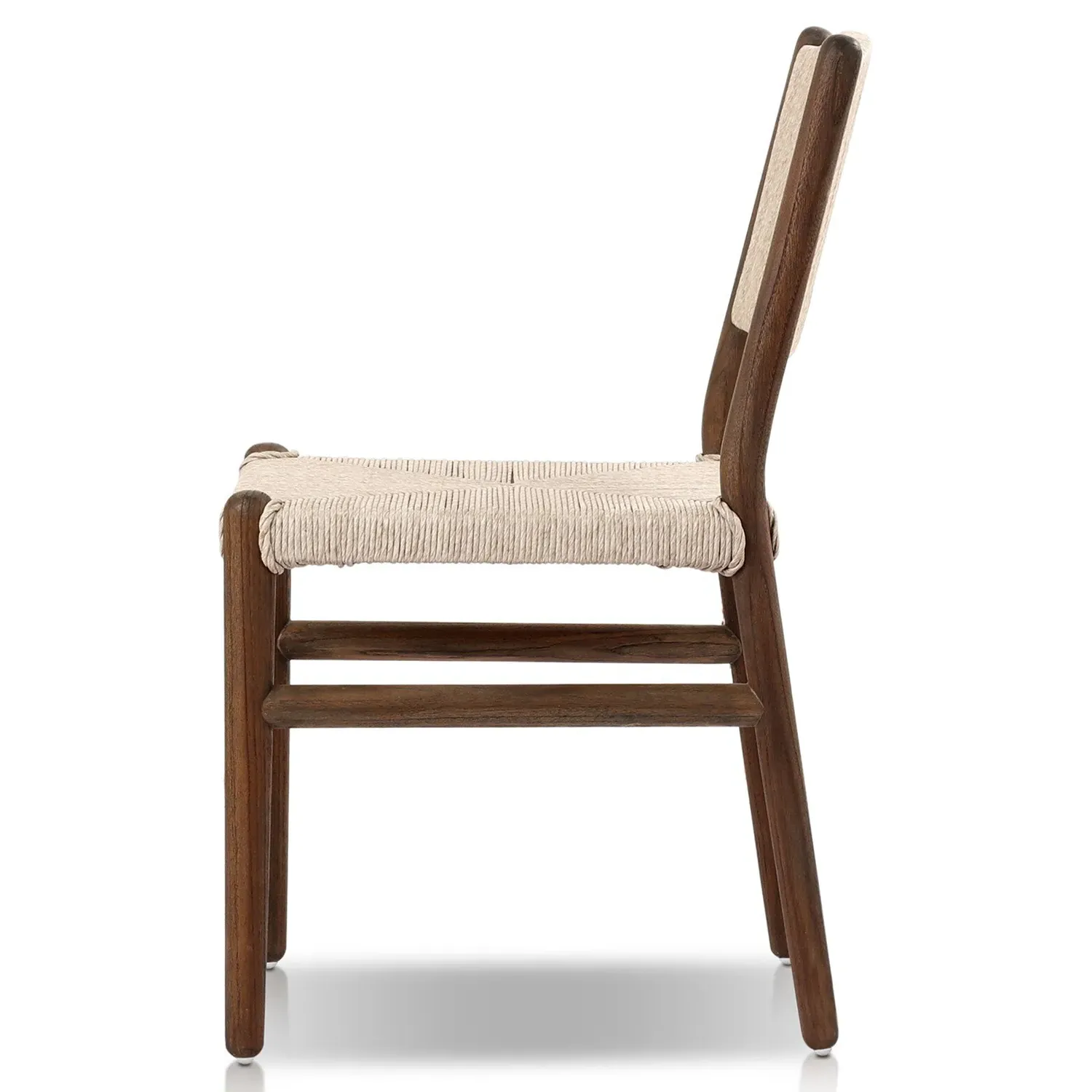 Hirom Outdoor Dining Chair - White, Teak