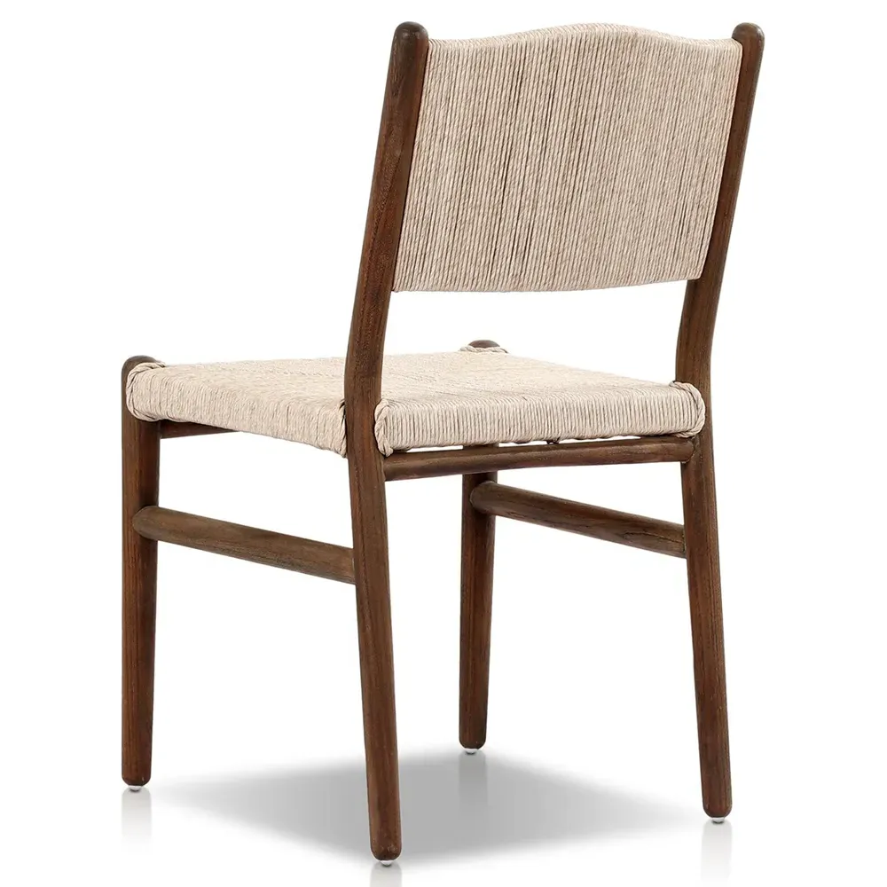 Hirom Outdoor Dining Chair - White, Teak