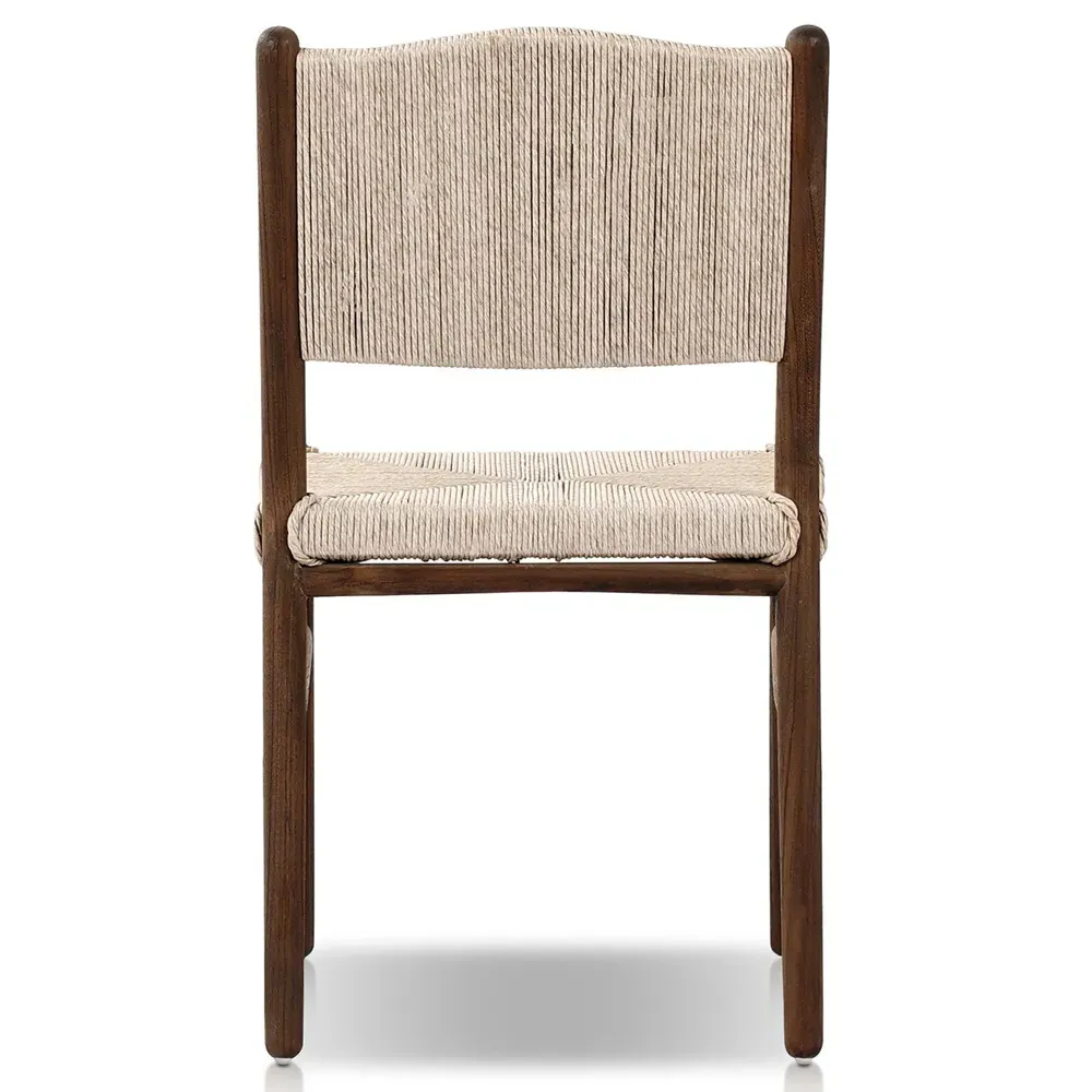 Hirom Outdoor Dining Chair - White, Teak