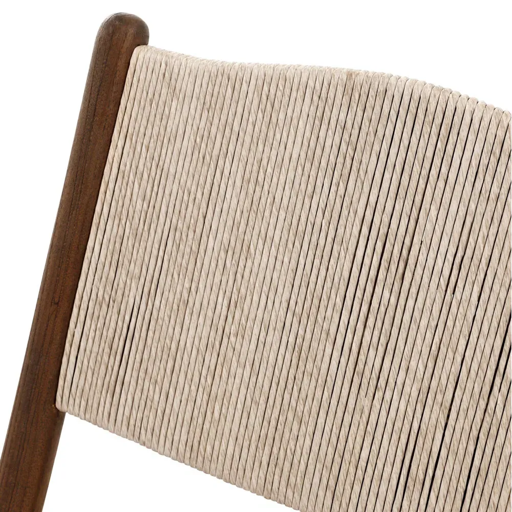 Hirom Outdoor Dining Chair - White, Teak