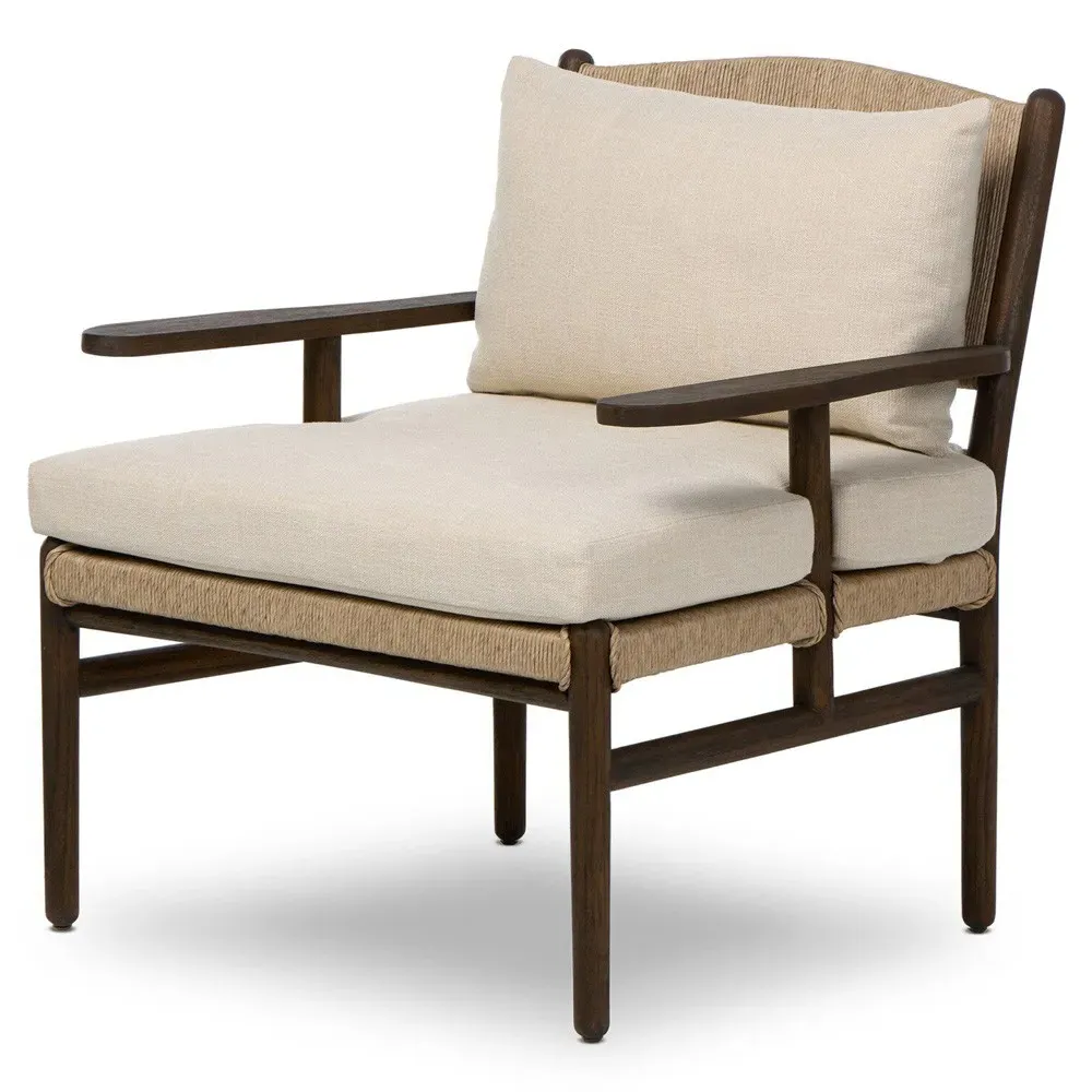 Hirom Woven Outdoor Lounge Chair - Brown, Teak