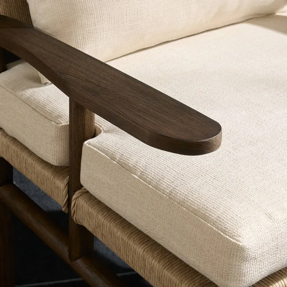 Hirom Woven Outdoor Lounge Chair - Brown, Teak