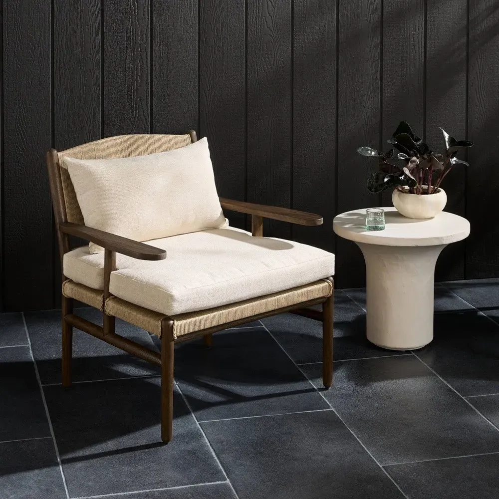 Hirom Woven Outdoor Lounge Chair - Brown, Teak