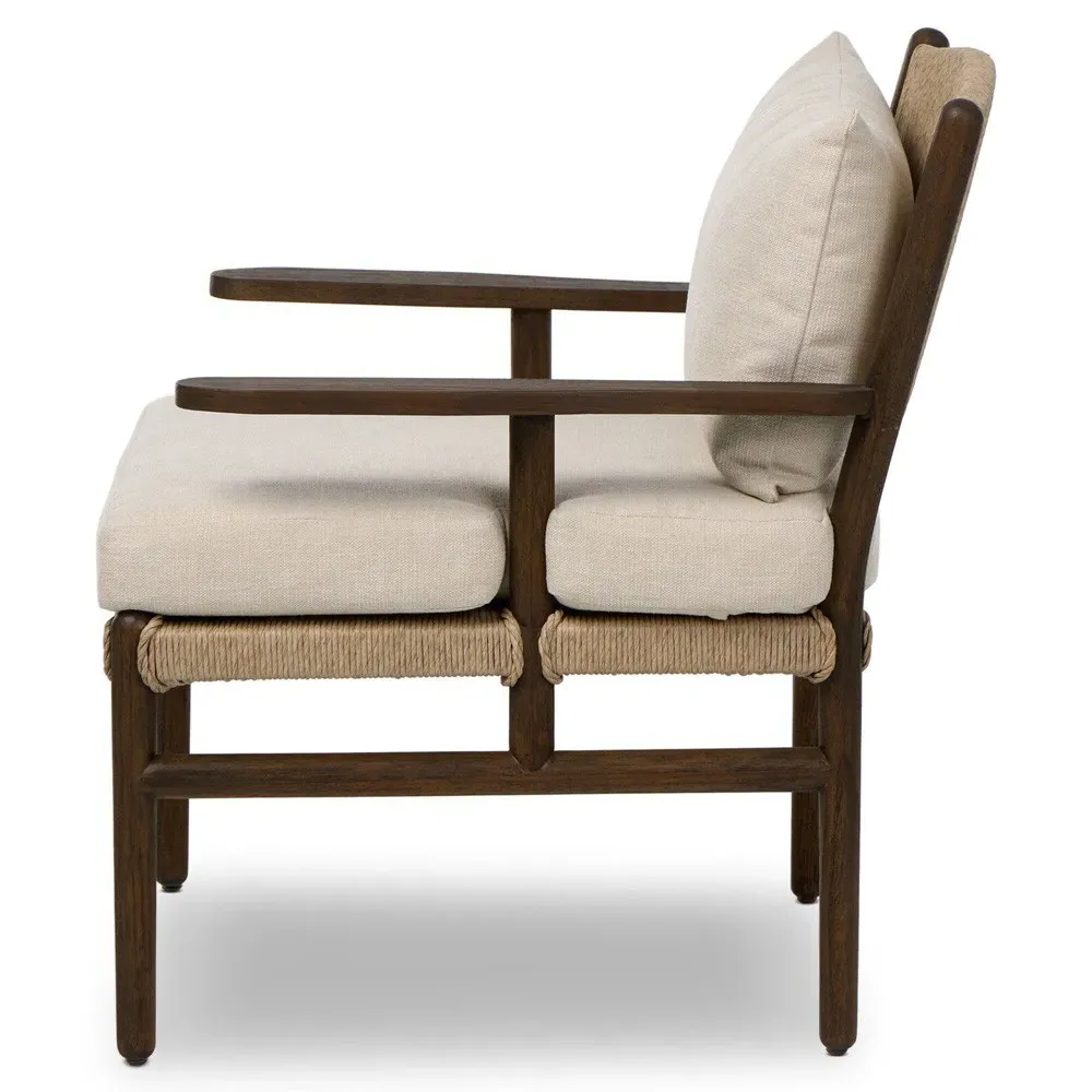 Hirom Woven Outdoor Lounge Chair - Brown, Teak