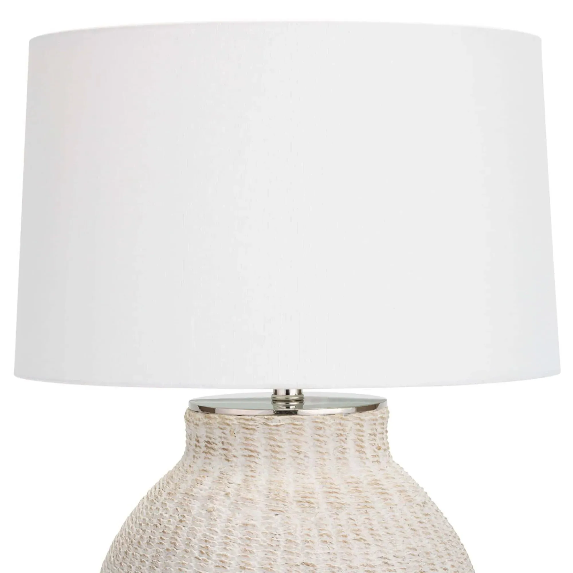 Hobi Woven Rattan Bedside Table Lamp - White