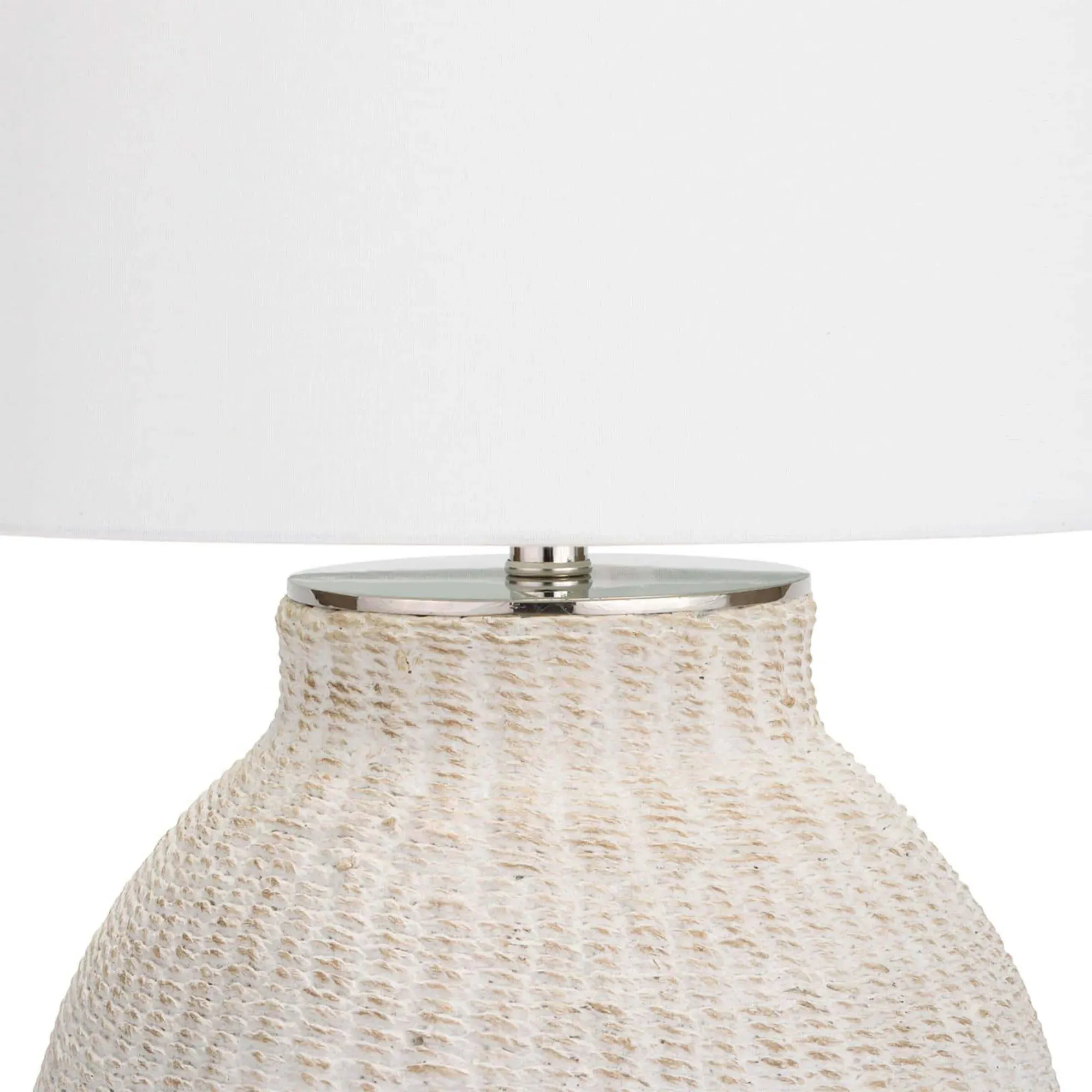 Hobi Woven Rattan Bedside Table Lamp - White