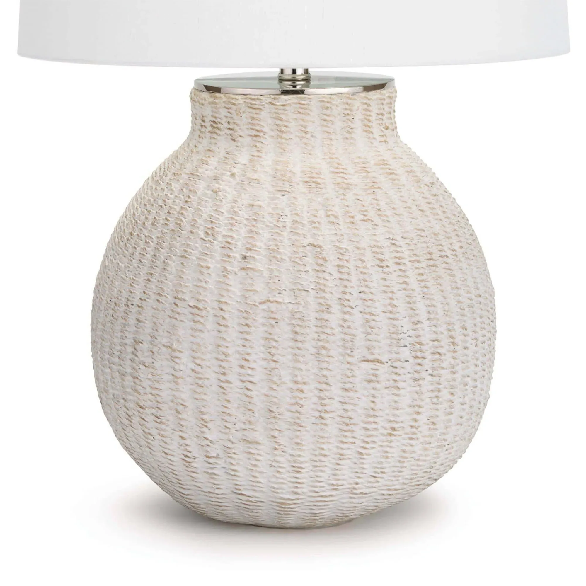 Hobi Woven Rattan Bedside Table Lamp - White