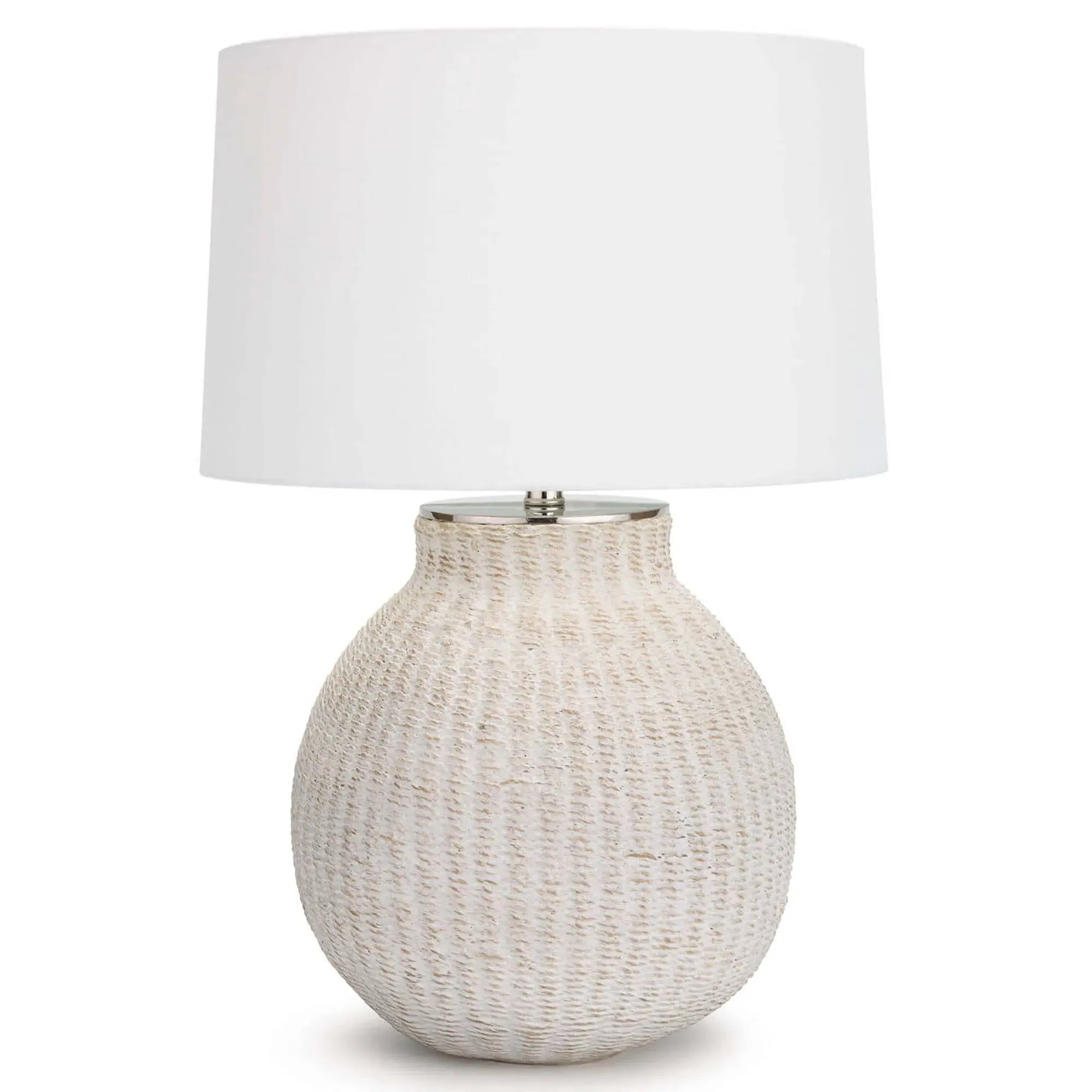 Hobi Woven Rattan Bedside Table Lamp - White image