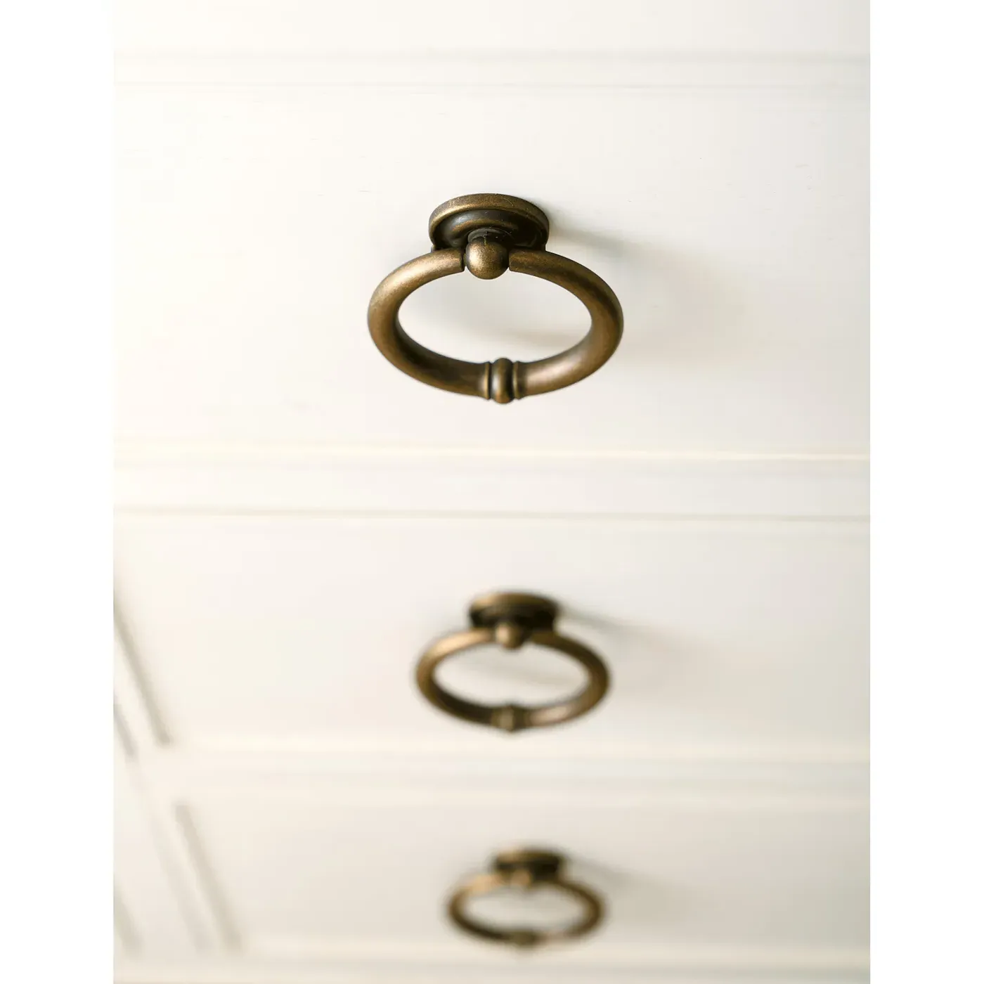 Hobie 6 Drawer Double Dresser with Metal Pull - White, Wood