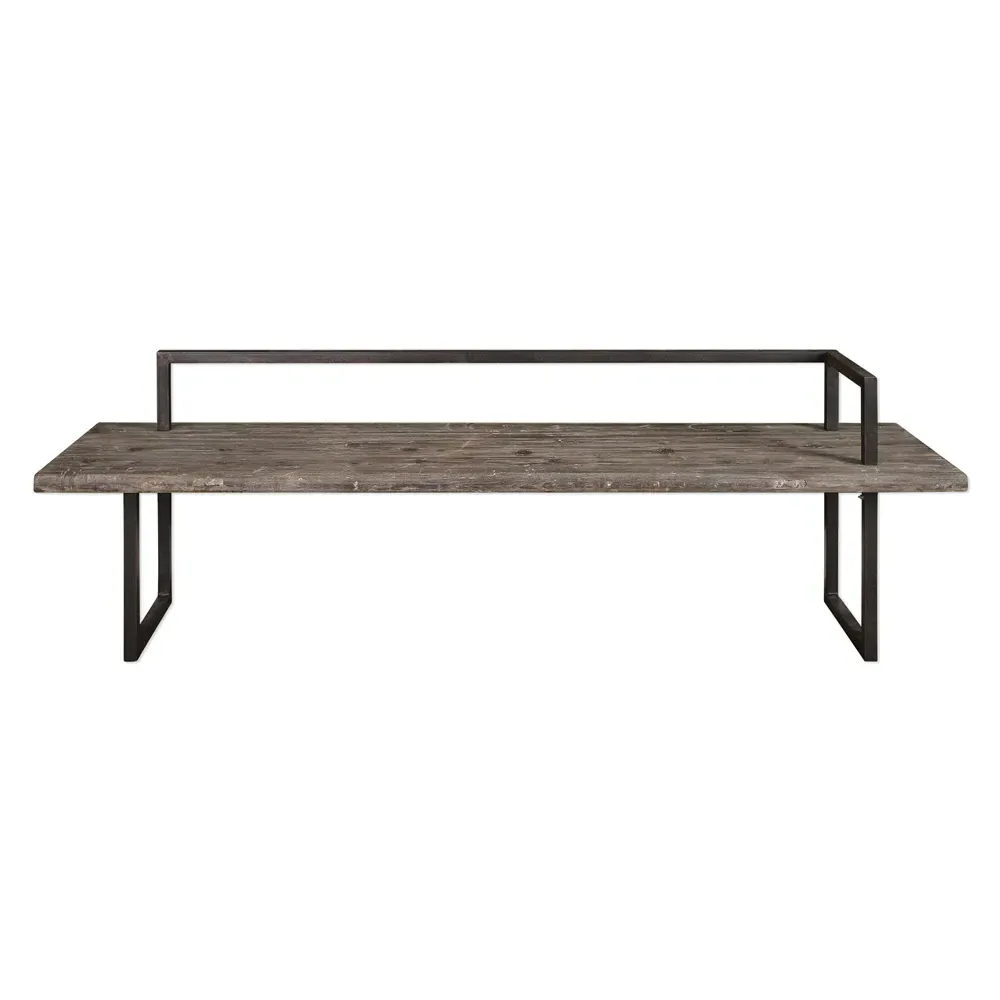 Holden Industrial Loft Bench - Grey, Reclaimed Wood image
