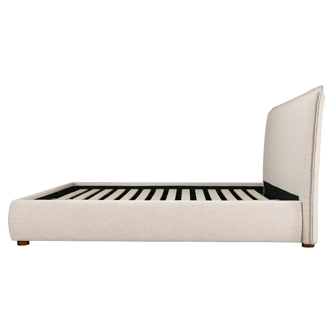 Holden Queen Size Upholstered Bed Frame - Cream, Pine