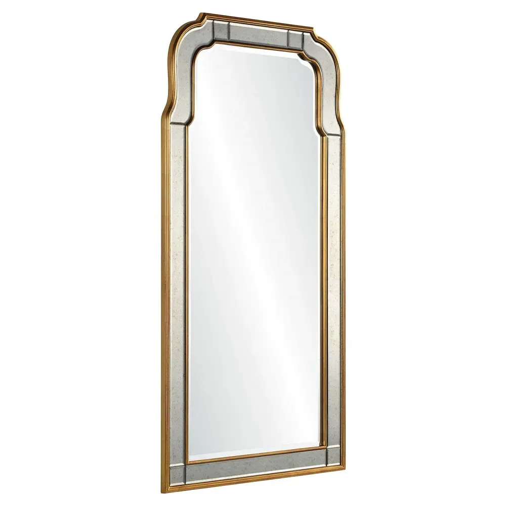 Holiday Hollywood Regency Arch Wall Mirror - Gold Leaf