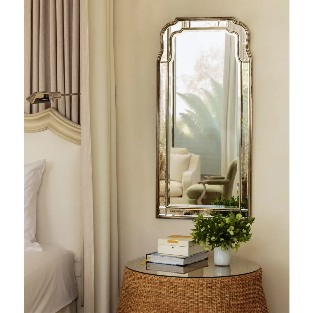 Holiday Hollywood Regency Arch Wall Mirror - Silver Leaf