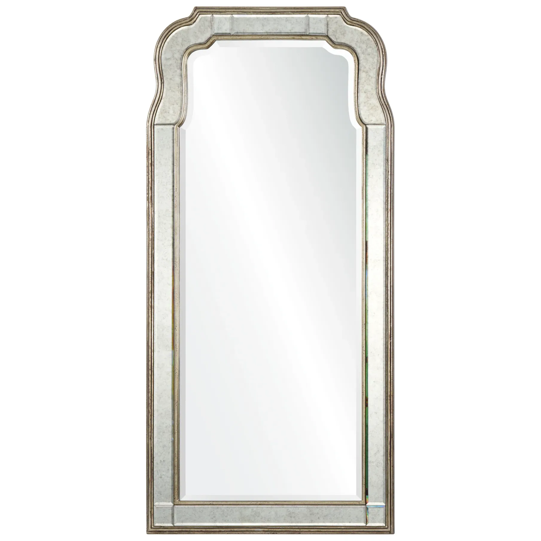 Holiday Hollywood Regency Arch Wall Mirror - Silver Leaf