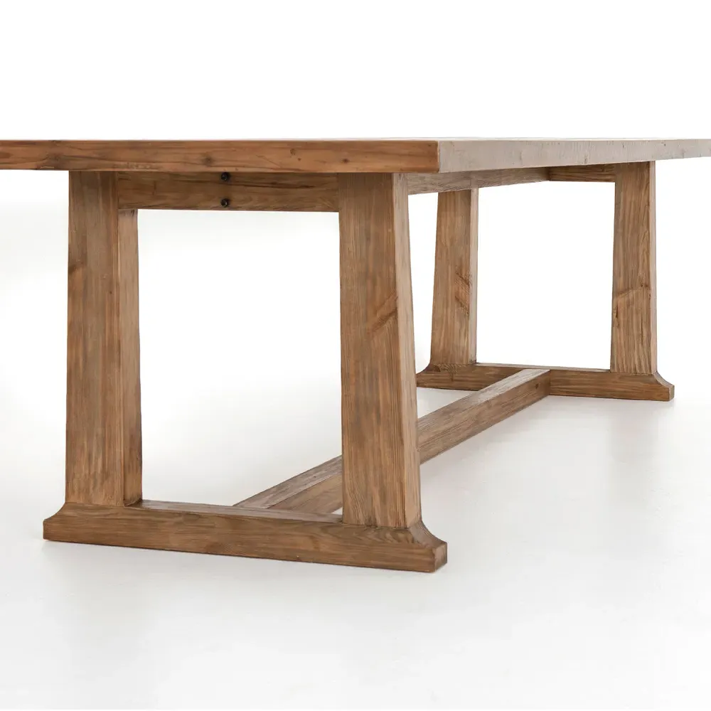 Holland Large Rectangular Dining Trestle Table - Brown, Pine