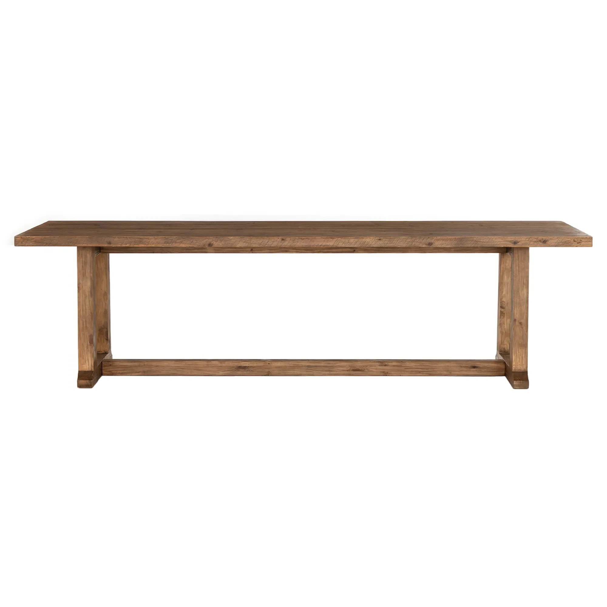 Holland Large Rectangular Dining Trestle Table - Brown, Pine