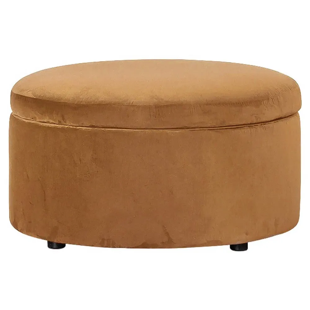 Holland Round Storage Ottoman - Gingerbread