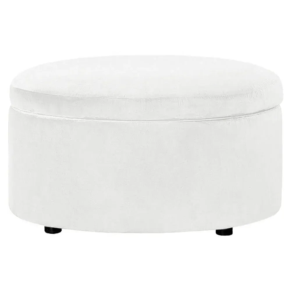 Holland Round Storage Ottoman - Marshmallow