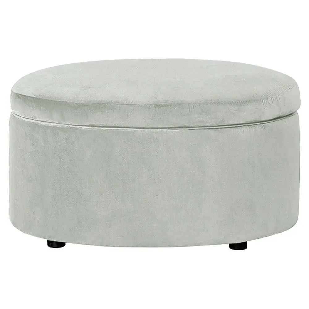 Holland Round Storage Ottoman - Sea Spray
