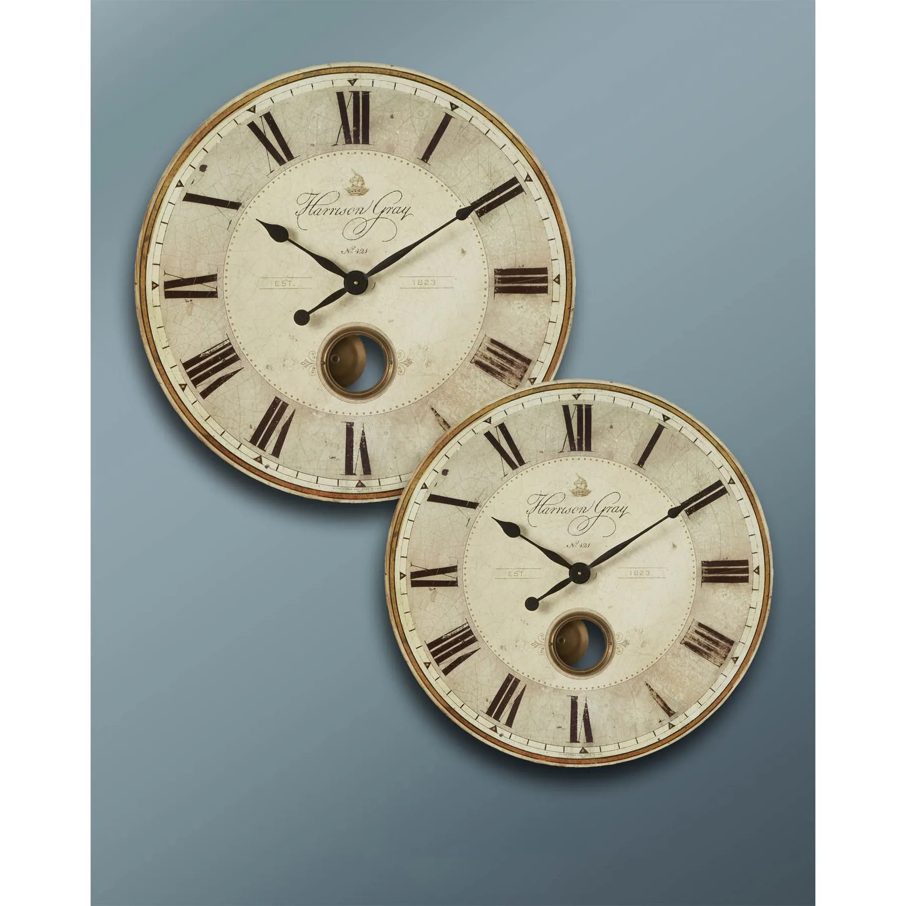 Holland Round Wall Clock - Brown, Aluminum