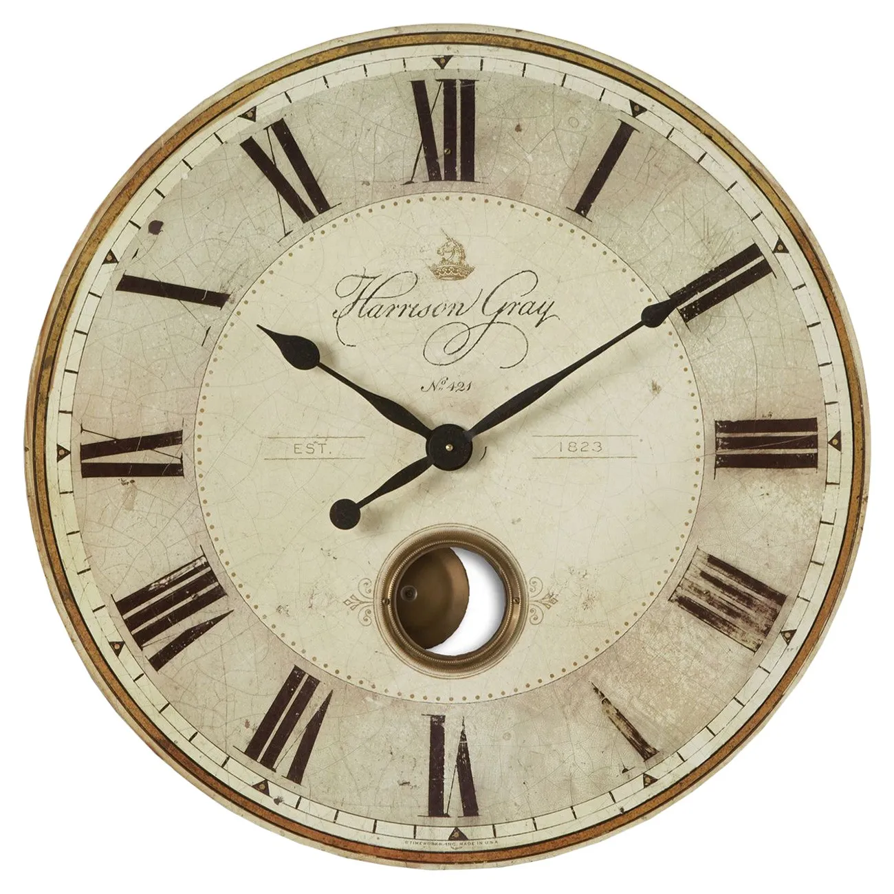 Holland Round Wall Clock - Brown, Aluminum image