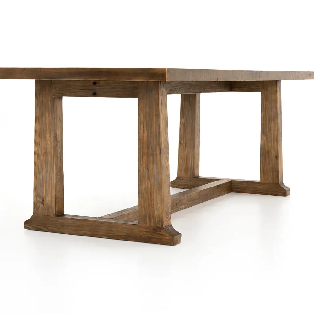 Holland Small Rectangular Dining Trestle Table - Brown, Pine