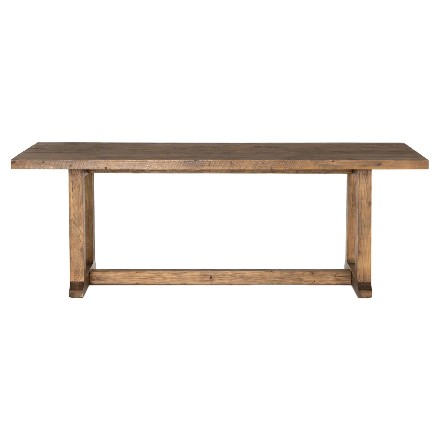 Holland Small Rectangular Dining Trestle Table - Brown, Pine image